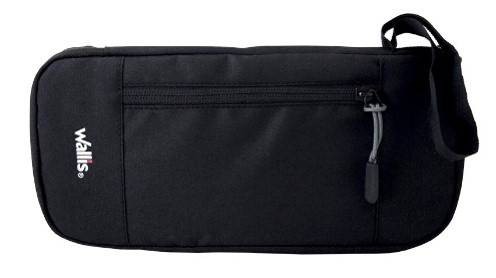 Organizador De Viaje Con Cierre Y Correa Para Mano, 12.5×27 Cm, Color Negro