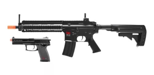 Metralleta HK416 Y Pistola HK MK23 KIT Negra  (Bullets) CO2