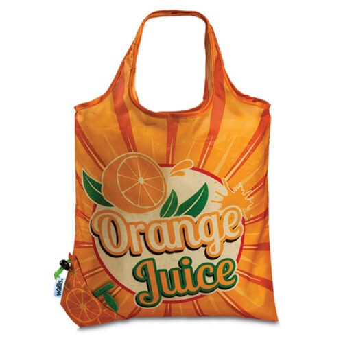 Bolsa Ecologica  Plegable 100% Poliester, Diseno Naranja, 38 X 38 Cm, Color Naranja