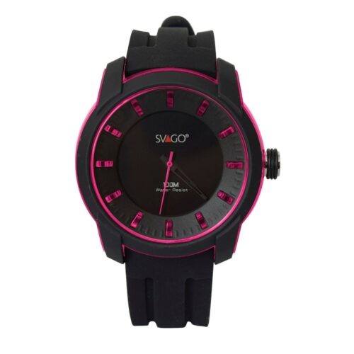 Reloj Svago PILATUS Analogo Unisex, 100 M /10 ATM,  Color Negro con rosa Con Caja E Index
