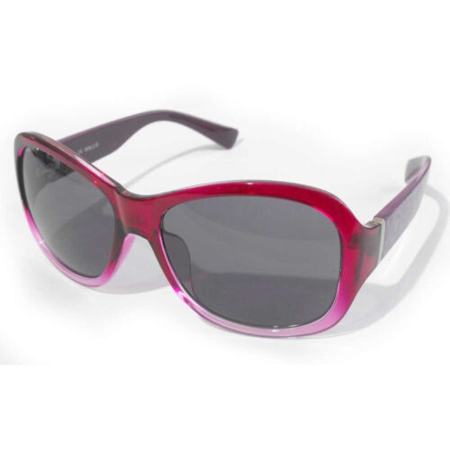 Lentes Casuales armazon Vino Degradado, Varillas Morado Con Flores, Micas Humo