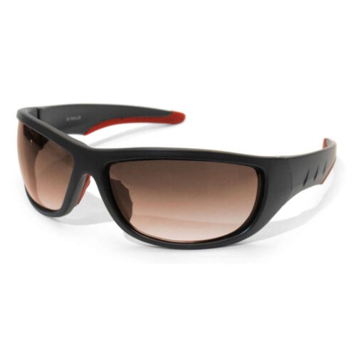 Lentes Deportivo armazon Negro Mate Con Gris Y Rojo, Micas Humo Degradado