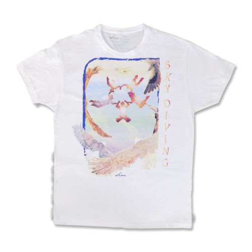 Playera Para Hombre Sky Diving, Color Blanco, Talla Grande