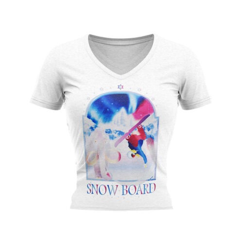 Playera Para Mujer, Snow Board, Color Blanco, Talla Mediana