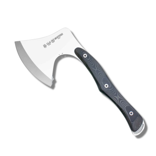 Hacha linea Monteria, Mango MIKARTA, Funda Negra Cuero, Peso 450 Gr