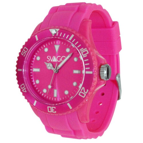 Reloj S?NTIS Analogo Unisex, Bisel Giratorio, 50 Metros / 5 ATM, Rosa Fuerte