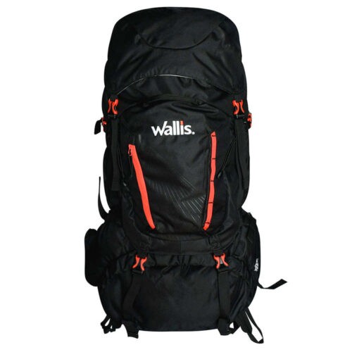 Mochila Para Montana Montana 65 L, Semi-Impermeable, Negra Con Rojo