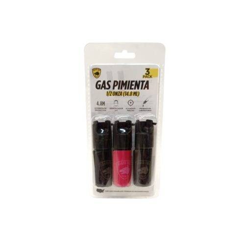 3pack Gas Pimienta Al 18% Gd 1/2 Oz.  1rosa 2negro