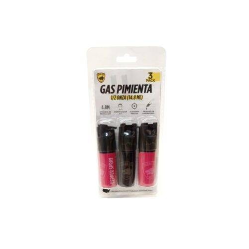 3pack Gas Pimienta Al 18% Gd 1/2 Oz.  2rosa 1 Negro