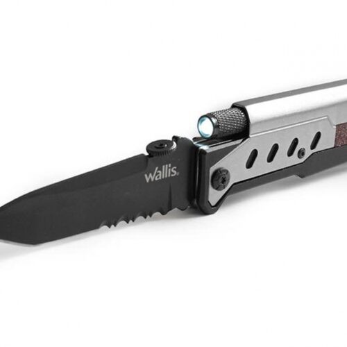 Navaja De Bloqueo,Hoja Negra 8cm,Lisa