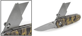 Navaja Con Mango Metal Camuflaje, Hoja Lisa-Sierra De 6.5 Cm, Cutter De 6 Cm