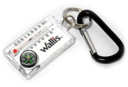 brujula Con Terrmometro Y Gancho, Blanco Con Negro