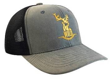 Gorra Con Malla Y Ajustador Snapback De Plastico, Wild, Gris Con Malla Negra