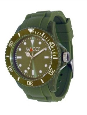Reloj Analogo, Bisel Giratorio, Resistente A 5 ATM, Verde Olivo