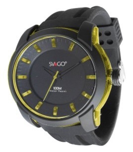 Reloj PILATUS Analogo Unisex, Resistencia 100 M / 10 ATM, Color Negro Con Caja E Indiex Amarillo Traslucido