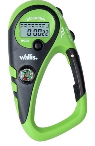 Cronometro Digital Tipo Mosqueton, 4 Funciones, brujula, Color Verde