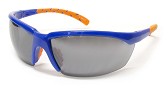 Lentes Deportivo armazon Azul, Micas Humo, Varillas Azul Con Naranja