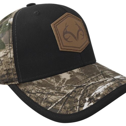 Gorra Con Cintillo de Ajuste Y Hebilla, Camuflaje Con Negro, Logo Realtree