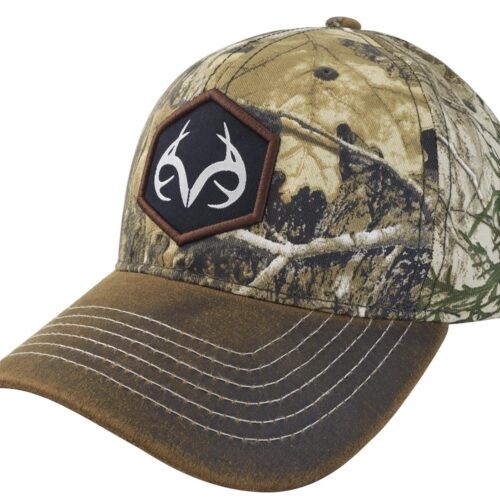 Gorra Con Cintillo De Ajuste Y Hebilla, Camuflaje Cafe, Logo Realtree